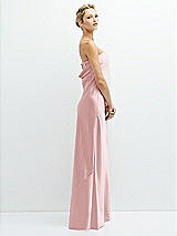 Side View Thumbnail - Ballet Pink Strapless Maxi Bias Column Dress with Peek-a-Boo Corset Back