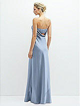 Rear View Thumbnail - Cloudy Strapless Maxi Bias Column Dress with Peek-a-Boo Corset Back