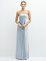 Front View Thumbnail - Mist Strapless Maxi Bias Column Dress with Peek-a-Boo Corset Back