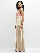 Side View Thumbnail - Champagne Satin Mix-and-Match High Waist Seamed Bias Skirt