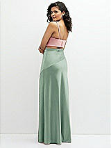 Rear View Thumbnail - Seagrass Satin Mix-and-Match High Waist Seamed Bias Skirt