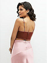 Rear View Thumbnail - Auburn Moon Satin Mix-and-Match Draped Midriff Top