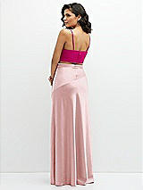 Alt View 2 Thumbnail - Think Pink Satin Mix-and-Match Draped Midriff Top