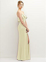 Side View Thumbnail - Butter Yellow Soft Ruffle Cuff Strapless Trumpet Dress with Front Slit