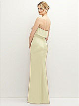 Rear View Thumbnail - Butter Yellow Soft Ruffle Cuff Strapless Trumpet Dress with Front Slit