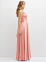 Side View Thumbnail - Rose Adjustable Sash Tie Back Satin Maxi Dress with Full Skirt