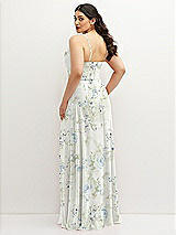 Rear View Thumbnail - Bleu Garden Soft Cowl-Neck A-Line Maxi Dress with Adjustable Straps