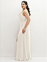 Side View Thumbnail - Ivory Soft Cowl-Neck A-Line Maxi Dress with Adjustable Straps