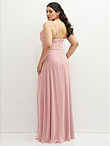 Rear View Thumbnail - Rose Soft Cowl-Neck A-Line Maxi Dress with Adjustable Straps