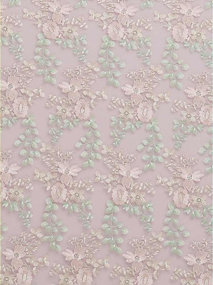 Front View - Suede Rose Ivy Fleur Embroidery Fabric by the Yard