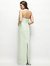 Alt View 4 Thumbnail - Mint Green Strapless Satin Column Maxi Dress with Oversized Handcrafted Bow