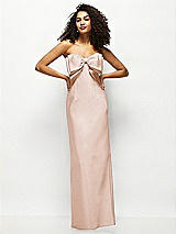 Alt View 1 Thumbnail - Cameo Strapless Satin Column Maxi Dress with Oversized Handcrafted Bow
