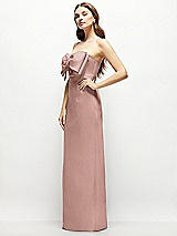 Alt View 3 Thumbnail - Neu Nude Strapless Satin Column Maxi Dress with Oversized Handcrafted Bow