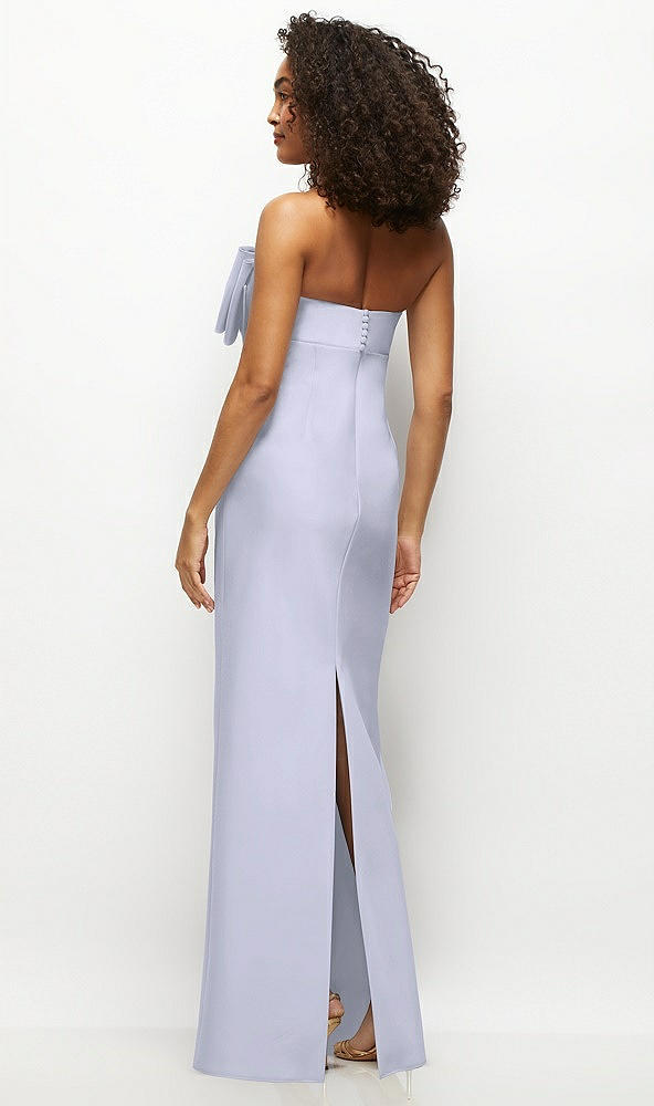 Back View - Silver Dove Strapless Satin Column Maxi Dress with Oversized Handcrafted Bow