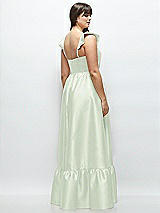 Alt View 3 Thumbnail - Mint Green Satin Corset Maxi Dress with Ruffle Straps & Skirt