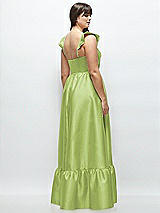 Alt View 3 Thumbnail - Mojito Satin Corset Maxi Dress with Ruffle Straps & Skirt