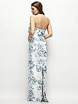 Alt View 4 Thumbnail - Cottage Rose Larkspur Strapless Floral Satin Column Maxi Dress with Oversized Bow