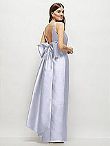 Front View Thumbnail - Silver Dove Scoop Neck Corset Satin Maxi Dress with Floor-Length Bow Tails