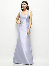 Front View Thumbnail - Silver Dove Satin Square Neck Fit and Flare Maxi Dress