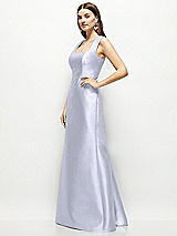 Side View Thumbnail - Silver Dove Satin Square Neck Fit and Flare Maxi Dress