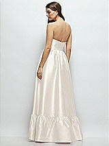 Rear View Thumbnail - Ivory Strapless Cat-Eye Boned Bodice Maxi Dress with Ruffle Hem