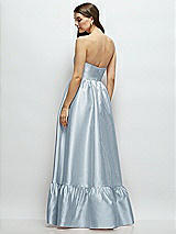 Rear View Thumbnail - Mist Strapless Cat-Eye Boned Bodice Maxi Dress with Ruffle Hem