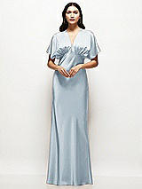 Alt View 1 Thumbnail - Mist Plunge Neck Kimono Sleeve Satin Bias Maxi Dress