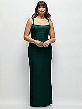 Alt View 1 Thumbnail - Evergreen Corset Midriff Crepe Column Maxi Dress