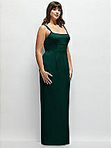 Alt View 2 Thumbnail - Evergreen Corset Midriff Crepe Column Maxi Dress