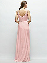 Rear View Thumbnail - Rose Square Neck Chiffon Maxi Dress with Circle Skirt