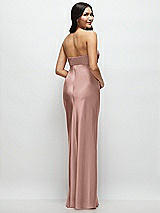 Rear View Thumbnail - Neu Nude Strapless Bow-Bandeau Cutout Satin Maxi Slip Dress