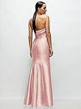 Rear View Thumbnail - Rose Strapless Cuff Neckline Satin Trumpet Gown