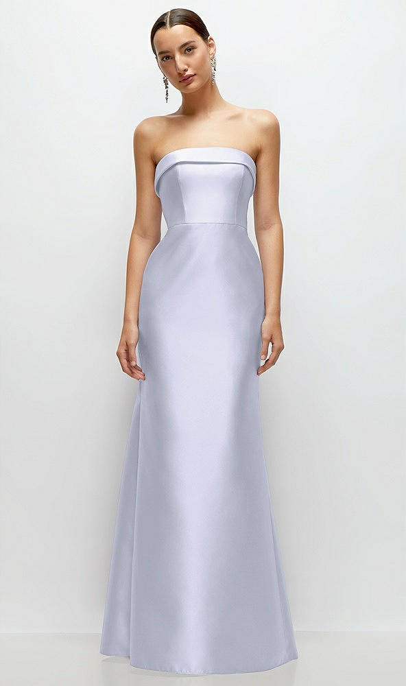 Front View - Silver Dove Strapless Cuff Neckline Satin Trumpet Gown