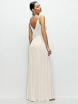 Rear View Thumbnail - Ivory Cowl Neck Chiffon Maxi Dress with Hand-Worked Petal Straps