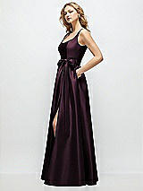 Front View Thumbnail - Deep Plum Scoop-Neck Tank Bodice Maxi Dress with Full Skirt