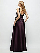 Rear View Thumbnail - Deep Plum Scoop-Neck Tank Bodice Maxi Dress with Full Skirt