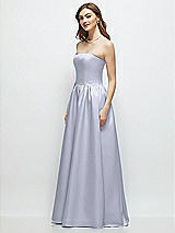 Side View Thumbnail - Silver Dove Strapless Satin Drop Waist Gown with Full Skirt