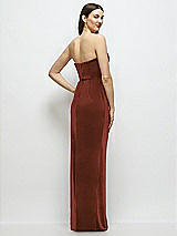 Rear View Thumbnail - Auburn Moon Strapless Corset Bodice Velvet Column Maxi Dress
