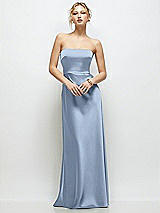 Front View Thumbnail - Cloudy Strapless A-Line Stretch Satin Maxi Dress
