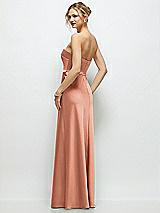 Rear View Thumbnail - Copper Penny Strapless A-Line Stretch Satin Maxi Dress