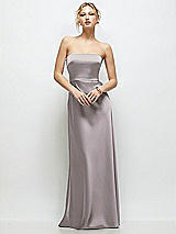 Front View Thumbnail - Cashmere Gray Strapless A-Line Stretch Satin Maxi Dress