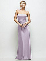 Front View Thumbnail - Lilac Haze Strapless A-Line Stretch Satin Maxi Dress