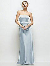 Front View Thumbnail - Mist Strapless A-Line Stretch Satin Maxi Dress