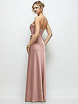 Rear View Thumbnail - Neu Nude Strapless A-Line Stretch Satin Maxi Dress