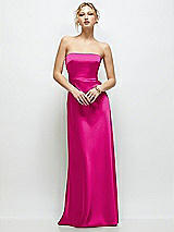 Front View Thumbnail - Think Pink Strapless A-Line Stretch Satin Maxi Dress