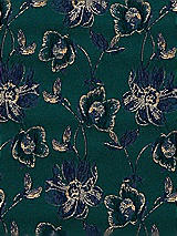 Front View Thumbnail - Evergreen Floral Oscar Metallic Floral Jacquard Fabric by the Yard
