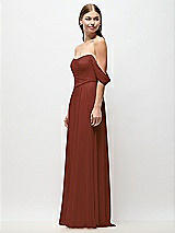 Side View Thumbnail - Auburn Moon Off-the-Shoulder Basque Corset Chiffon Maxi Dress