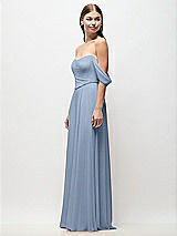 Side View Thumbnail - Cloudy Off-the-Shoulder Basque Corset Chiffon Maxi Dress