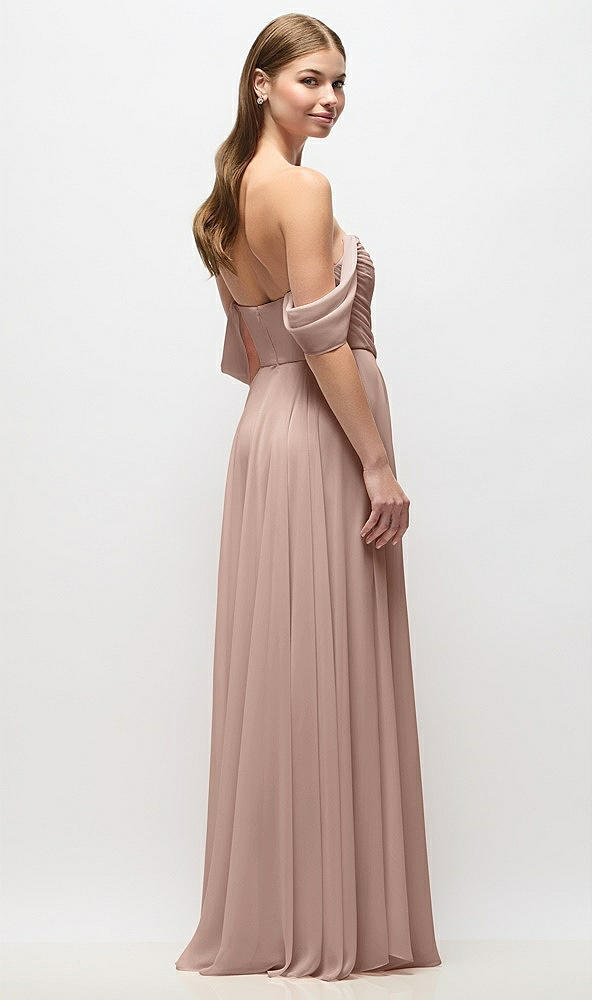 Back View - Neu Nude Off-the-Shoulder Basque Corset Chiffon Maxi Dress