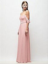 Side View Thumbnail - Rose Off-the-Shoulder Basque Corset Chiffon Maxi Dress